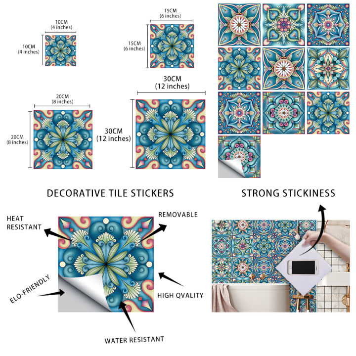 Colorful%20Mandala%20Style%20Tiles%20Floor%20Sticker%20Kitchen%20Bathroom%20Ground%20Home%20Decor%20Wear-resistant%20Waterproof%20Frosted%20Art%20Wallpaper%20-%20Image%206