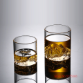 Large 3D Mountains Japanese Glasses Old Fashioned Rock Glass glass Wood Gift Box Tumbler Cup. 