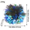 Artificial Peacock Feathers Wreath 47cm Fireplace Simulation Feather Garland. 