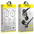 AWEI Z1 Wired Earphone Dual Driver Headset Sport Bass Sound Earphones With Mic For Xiaomi Huawei Oneplus MP3 3.5mm Jack Earbuds.