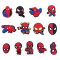 Hot Toys Disney Spider-Man Marvel superhero Croc Shoe Charms Cartoon DIY Clog Sandals Shoe Accessorie Decorations Boy Kids Gifts.