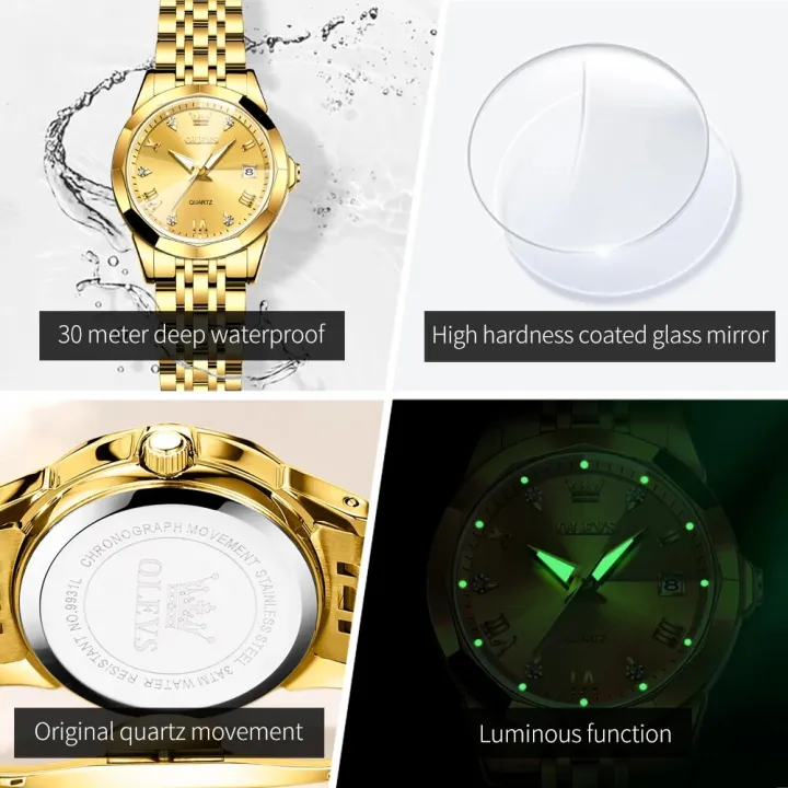 OLEVS%20Women's%20Watches%20Elegant%20Rhombus%20Original%20Quartz%20Ladies%20Wristwatch%20Stainless%20Steel%20Waterproof%20Luminous%20Top%20Brand%20Watch%20New%20-%20Image%202