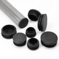 Black Round Plastic Blanking End Cap Tube Pipe Inserts Plug Bung Insert Stopper For Chair Leg Pipe tapon tubo redondo.