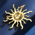 Gold sun pin women's niche design sense ins trendy high-end blazer neckline brooch ornaments accessories. 