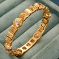 High Quality Copper Gold Plated Cuff Bracelet Women Crystal Zircon Bracelet Luxury Dubai Bridal Jewelry Bijoux Arabesque. 