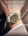Olevs 9947 luxury fashion stainless steel imported waterproof chronograph active wrist-watch for men.