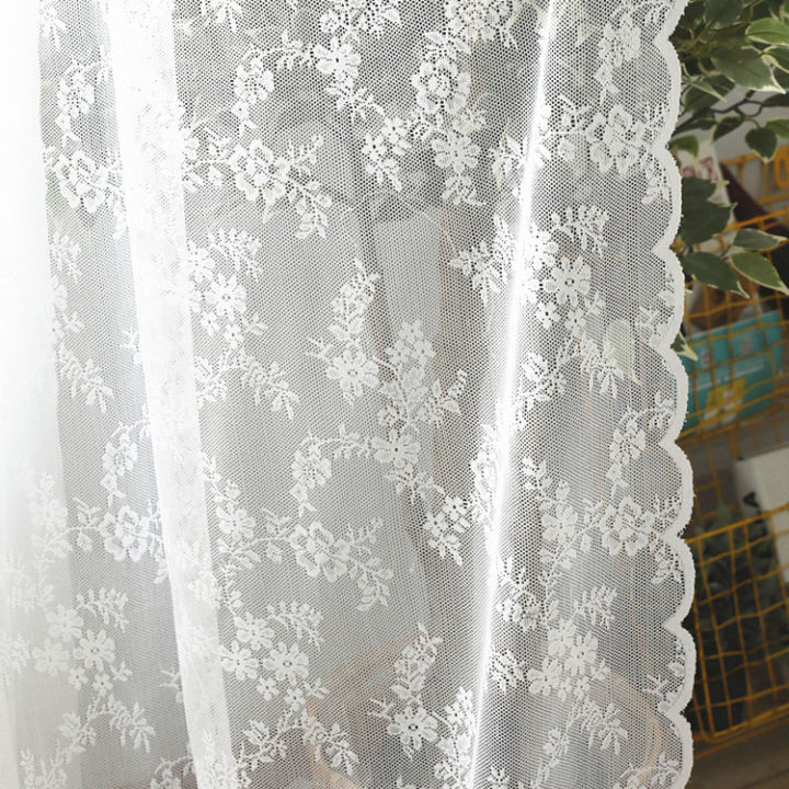 145 wavy sides white lace window screen warp knitted yarn mosquito net bed curtains, tablecloths lace coffee curtains INS German curtains