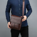 Men'S Shoulder Bag PU Leather Side Cross Sling Messenger Bolsas Satchel Commuting Crossbody Square Essentials Porter Bag Husband.
