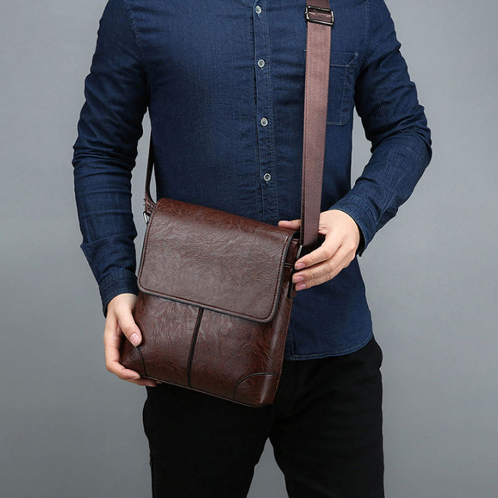 Men'S%20Shoulder%20Bag%20PU%20Leather%20Side%20Cross%20Sling%20Messenger%20Bolsas%20Satchel%20Commuting%20Crossbody%20Square%20Essentials%20Porter%20Bag%20Husband%20-%20Image%202
