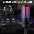 BOMGE PC Gaming Microphone, Condenser Microphone with Quick Mute, RGB Light, Pop Filter, Shock Mount, Gain Knob and Monitor Jack for Recording, Streaming, Podcasting, YouTube.