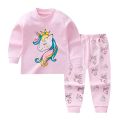 New Kids Boys Girls Pajama Sets Cartoon Print Long Sleeve O-Neck T-Shirt Tops with Pants Toddler Baby Autumn Sleeping Cloth DS39. 