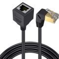90 Degree Angle CAT8 8Pin RJ45 40Gbps 2000MHz Ethernet Network Extension Cable Male To Female For Laptop PC Router Computer Cord. 