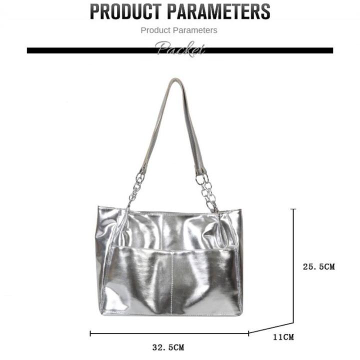 Casual%20Handbags%20Spacious%20Elegant%20Large-capacity%20Tote%20Bags%20PU%20Leather%20Chain%20Detail%20Women's%20Bags%20for%20Daily%20Use%20Work%20Tote%20Stylish%20Women%20Trendy%20Accessory%20Travel-Friendly%20-%20Image%205