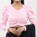 Cotton Slim Fit Crop Top short body full Sleeves blouses for Women and girls. 