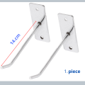1 Pieces Wall Mounted of Hanging Clothes cloth single stand Bracket Display Hooks Board Hanger Metal Clothes Towels Display Hook Silver Tone  Rod Hanger Round Straight Wall - Hanger.