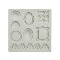 3D Fondant Cake Mold Vintage Mirror Frame Silicone Molds Cooking Tools Mould Dounp. 