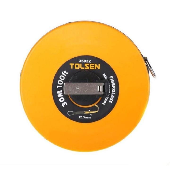 TOLSEN 30M 100FT Fiberglass Measuring Tape  with Metal Ring ABS Case Model: 35022