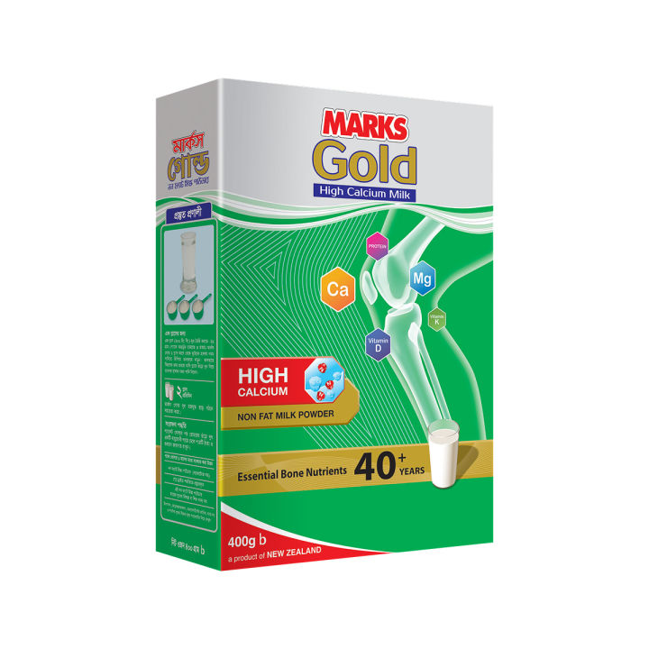 MARKS Gold High Calcium Non Fat Milk Powder (40 Year+) 400gm