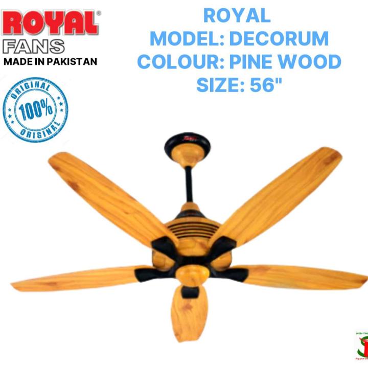 Royal Decorum 1400MM (56") Ceiling Fan (Pine Wood) Made in Pakistan