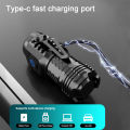 High Power LED Flashlight Torch 20W Powerful Tactical Hunting Light USB Rechargeable Ultra Powerful LED Flashlight 18350 Battery.