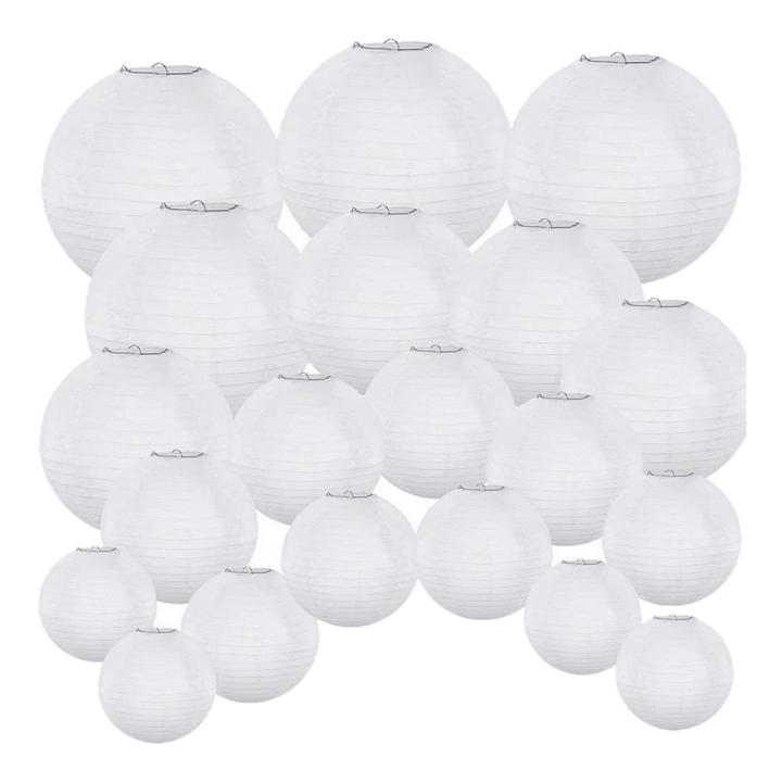 20 Pack Chinese Round White Paper Lantern,Paper Lanterns