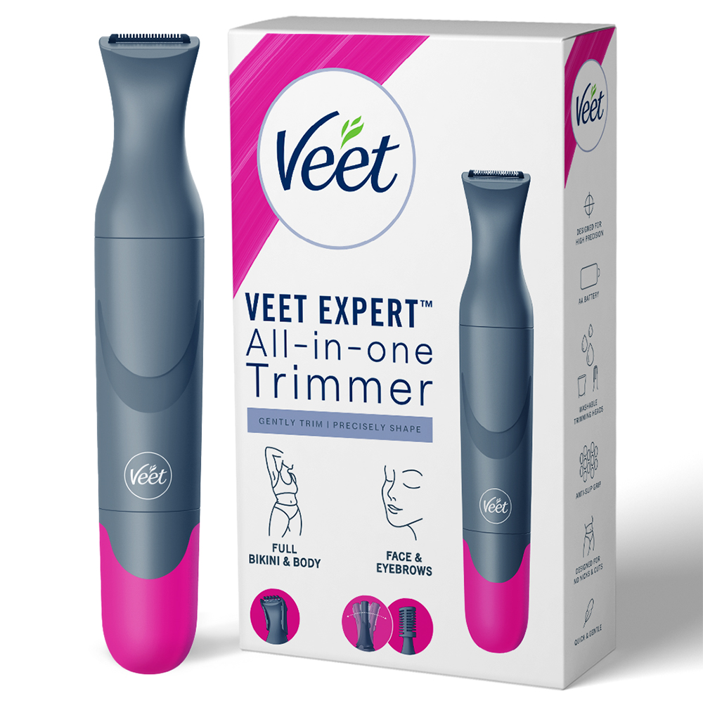 Veet Expert All-in-One Women's Trimmer Full Body, Bikini, Face & Eyebrow Grooming Trimmer Electric Shaver