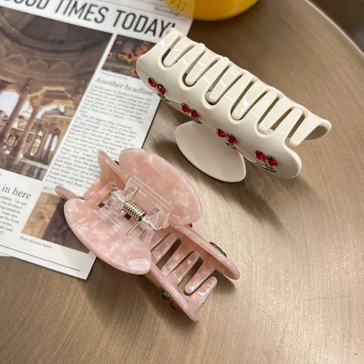 Elegant%20Simple%20Fashion%20Acetate%20Hair%20Accessories%20For%20Women%20Diamond%20Cherry%20Clasp%20Ponytail%20Hair%20Claws%20Hair%20Accessories%20For%20Women%20Mzea%20-%20Image%204