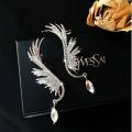 1 Pair of Angel Wings Rhinestone Stud Earrings Fashion Cartilage Earrings Korean Simple Reiki Piercing Jewelry Girls Ear Hooks. 