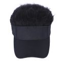 Men Women Casual Concise Sunshade Adjustable Sun Visor Baseball Cap with Spiked Hairs Wig Baseball Hat with Spiked Hair Hat. 