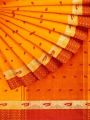 Yellow pata design saree multicolor for woman.