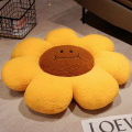 Smiling Face White Daisy Flower Cushion Plush Sunflower Chair Cushion.