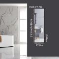 4Pcs Acrylic Mirror Wall Stickers Thicken-2mm Mirror Sheeting Decor Self-adhesive DIY Wall Sticker for Wardrobe Bathroom Home.