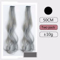 Long curly hair Color Hair Piece Hair Extensions Clip In Highlight Rainbow Hair Streak Pink Synthetic Hair Strands on Clips.