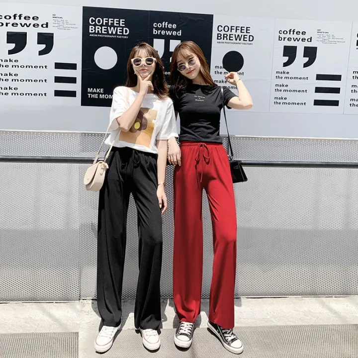Spring%20Summer%20Women%20Wide%20Leg%20Pants%20High%20Waist%20Loose%20Casual%20Long%20Stacked%20Silk%20Pants%20Women's%20Ice%20Silk%20Ankle-Length%20Trousers%20-%20Image%206