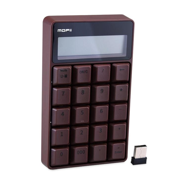 Mofii SK-657 2.4G Wireless Keyboard 20 Keys Numeric Keyboard Portable Calculator with LED Display for Accounting Office Pink