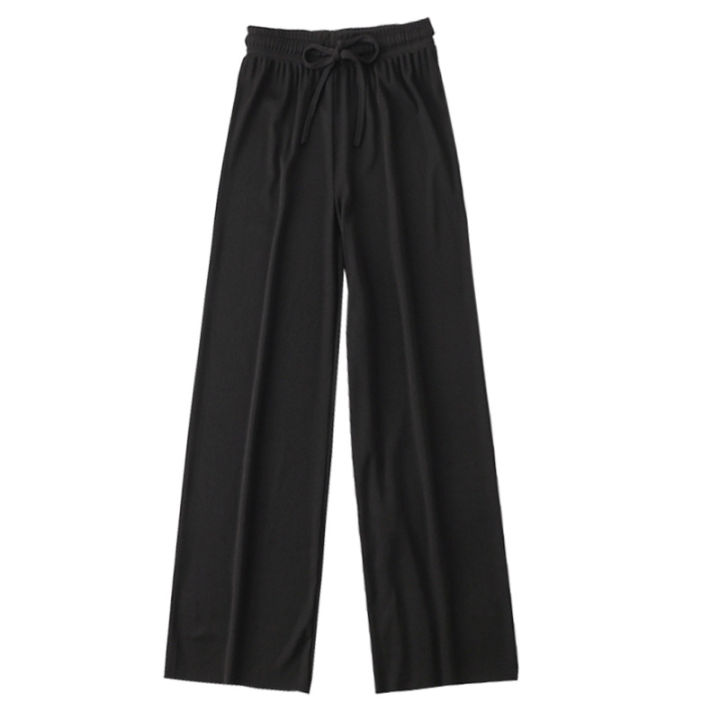 Ice%20Silk%20Wide-Leg%20Pants%20Female%20Summer%202023%20New%20High%20Waist%20Drooping%20Loose%20Straight%20Thin%20Casual%20Slimming%20Drop%20Knitted%20Pants%20-%20Image%205