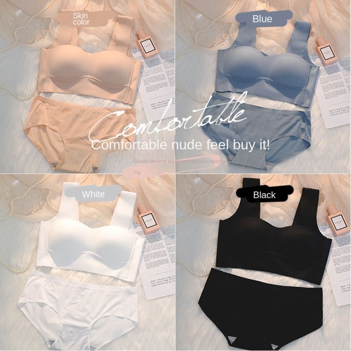 Korean%20Bra%20Briefs%20Set%20Women's%20Underwear%20Panty%20Fashion%20Push%20Up%20Bra%20Ice%20Silk%20Top%20Girl's%20Non%20Steel%20Ring%20Lingerie%20Suit%20-%20Image%202