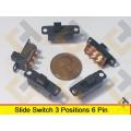 Slide Switch 3 Positions 6 Pin DPDT Panel Mounting-10Pcs. 