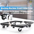 Multi-Functional Adjustable & Expandable for Fully Automatic Washing Machine,Mini Refrigerator and Fridge Base Trolley Stand with Wheels (Stainless Steel).