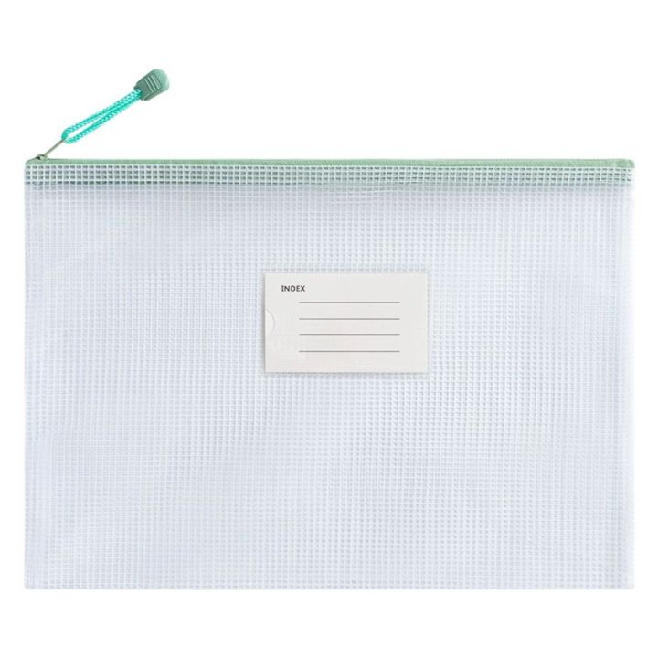 Durable PVC A4 Mesh File Bag Thickened Zipper Information Bag Large ...
