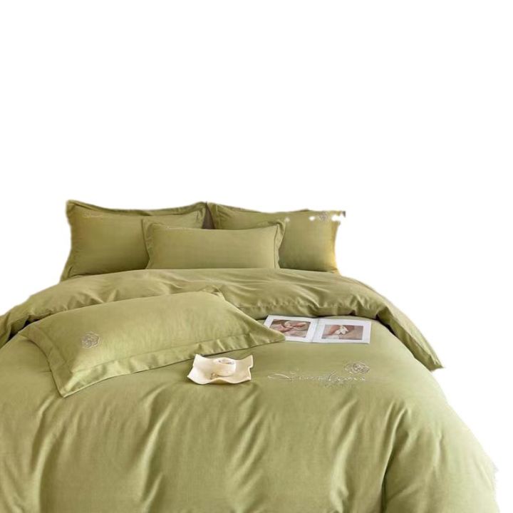 New%20Cashmere%20Four-Piece%20Set%20Olive%20Green%20Quilt%20Cover%20Bed%20Sheet%20Dorm%20Bedding%20Affordable%20luxury%20style%20-%20Image%205