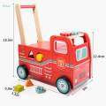 Baby Push Cart Learning Fire Truck Theme Stand Push Pull Toy. 