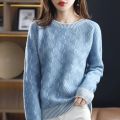 Winter New 100% Wool Sweater Women Keep Warm thickened O-Neck Pullovers 100% Wool Sweater Fashion Tops.