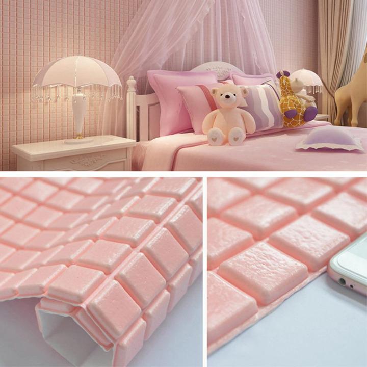 Self Adhesive 3D Wall Sticker - PE foam self-adhesive wallpaper background decoration removable and waterproof