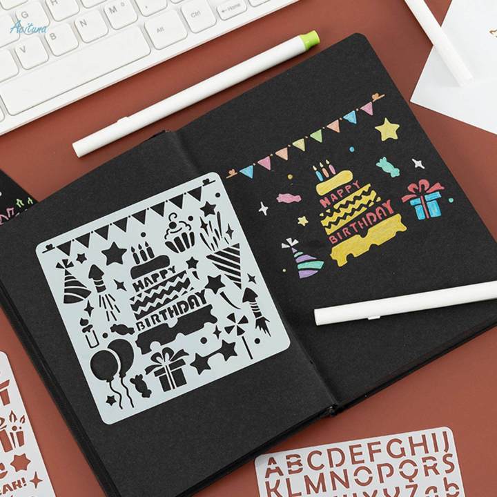 Craft%20Stencils%20Reusable%20Graffiti%20Template%20for%20Scrapbook%20Craft%20Projects%20Stamp%20-%20Image%204