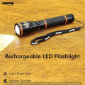 Geepas GFL4659 Rechargeable LED Flashlight - Portable Waterproof Hyper Bright 3W CREE LED Torch Light | 1.5 Hours Working with 1000M Distance Range. 