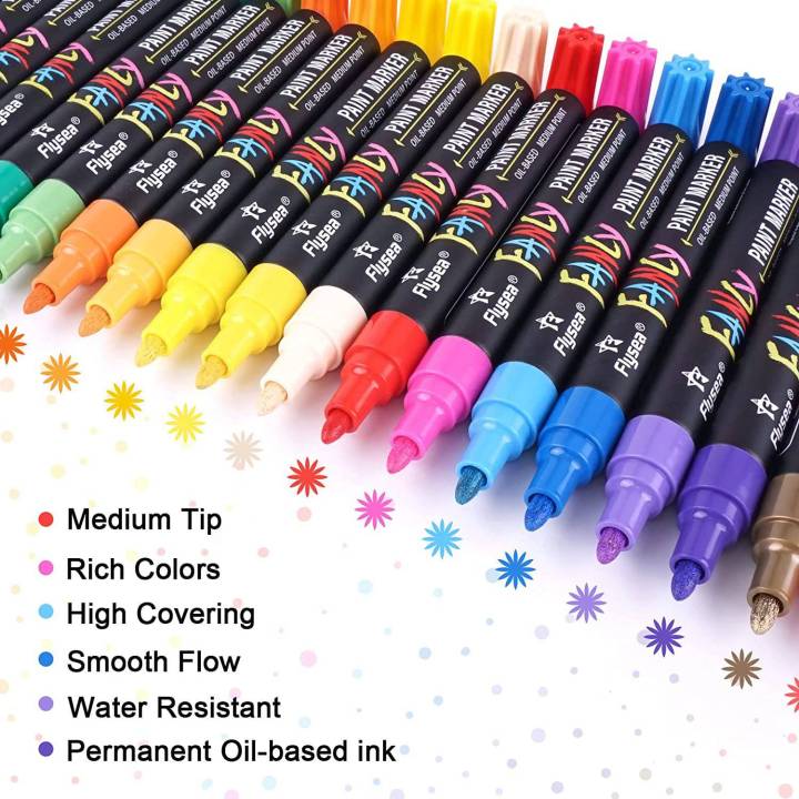 Paint%20Pens%20Paint%20Markers,%2020%20Colors%20Oil-Based%20Paint%20Marker%20Pen%20Set%20-%20Image%205