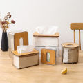 Tissue Clear Box Napkin Household Transparent Rectangular Wooden Modern Desktop Creative Transparent Table Tissue Box Holder.