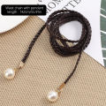 Retro PU Braided Pearl Belt Chain Versatile Women Leather Rope Waistband Love Buckle Jeans Dresses Clothing Accessories. 