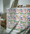 Spring Flower Boho Art Sticker for Decorating Wall Furniture Tiles Waterproof Decal.